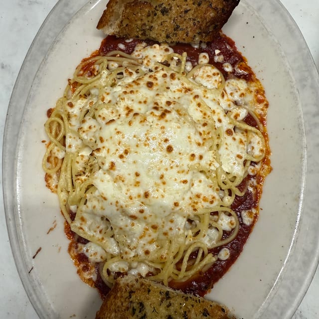 Four Cheese Baked Spaghetti.